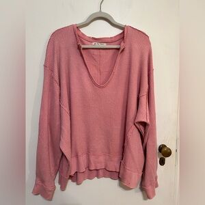 We The Free Buttercup Thermal Shirt Pink Size M